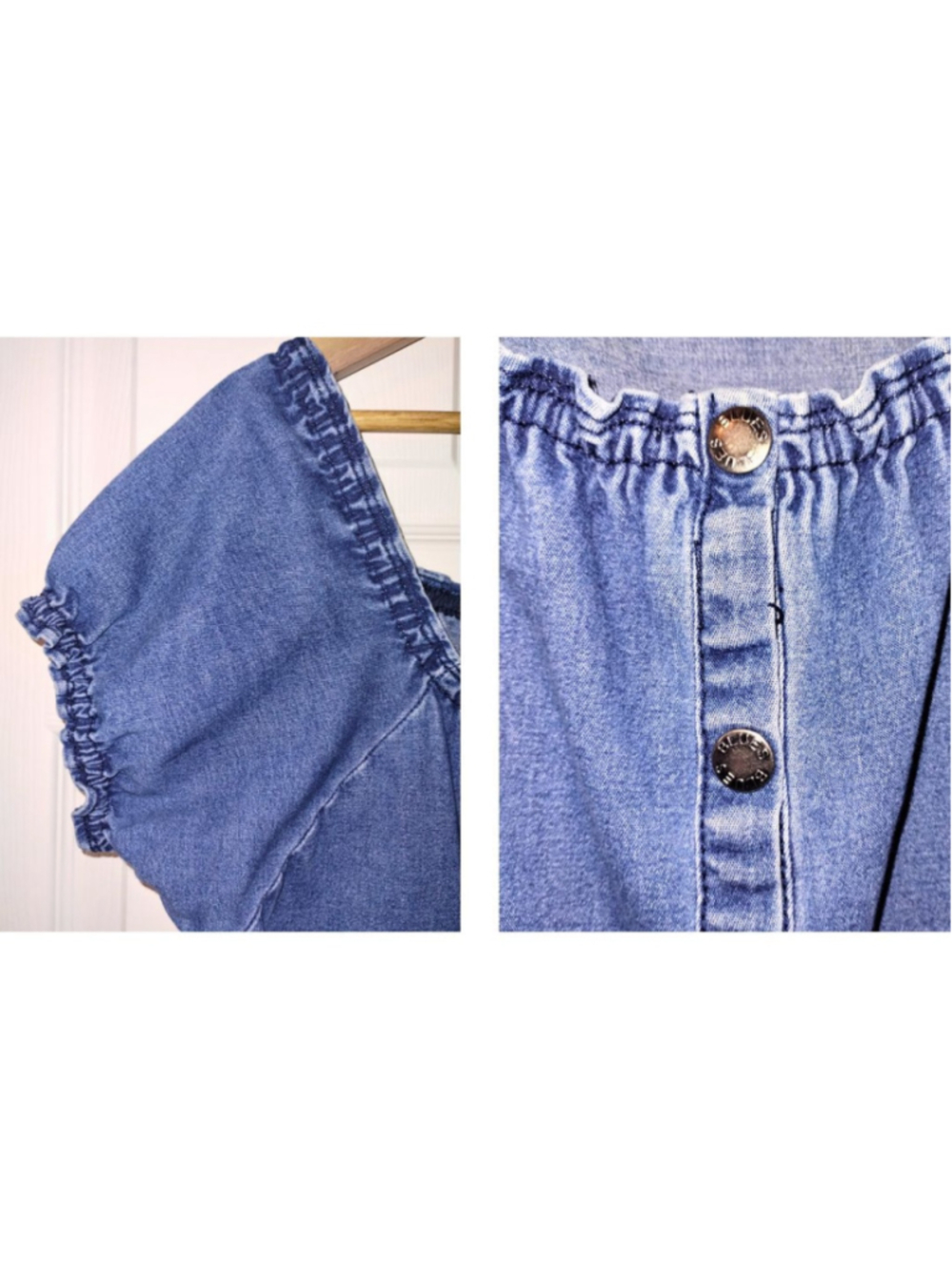 Women's Adriana Sport Blue Denim Milkmaid Mini Dress (Size XL) - Picture 3 of 6